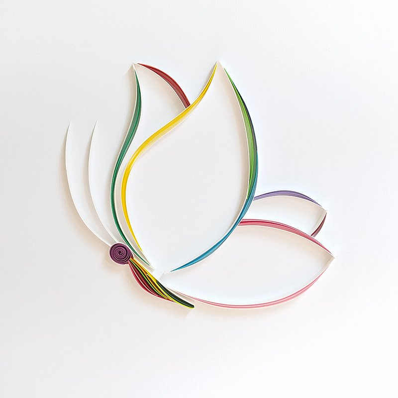 Beautiful butterfly with paper quilling