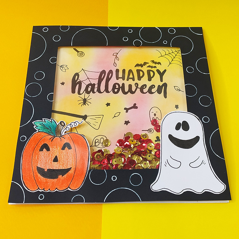 Black Halloween Shaker Card