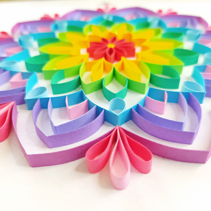Colorful Linear Mandala Quilling Details