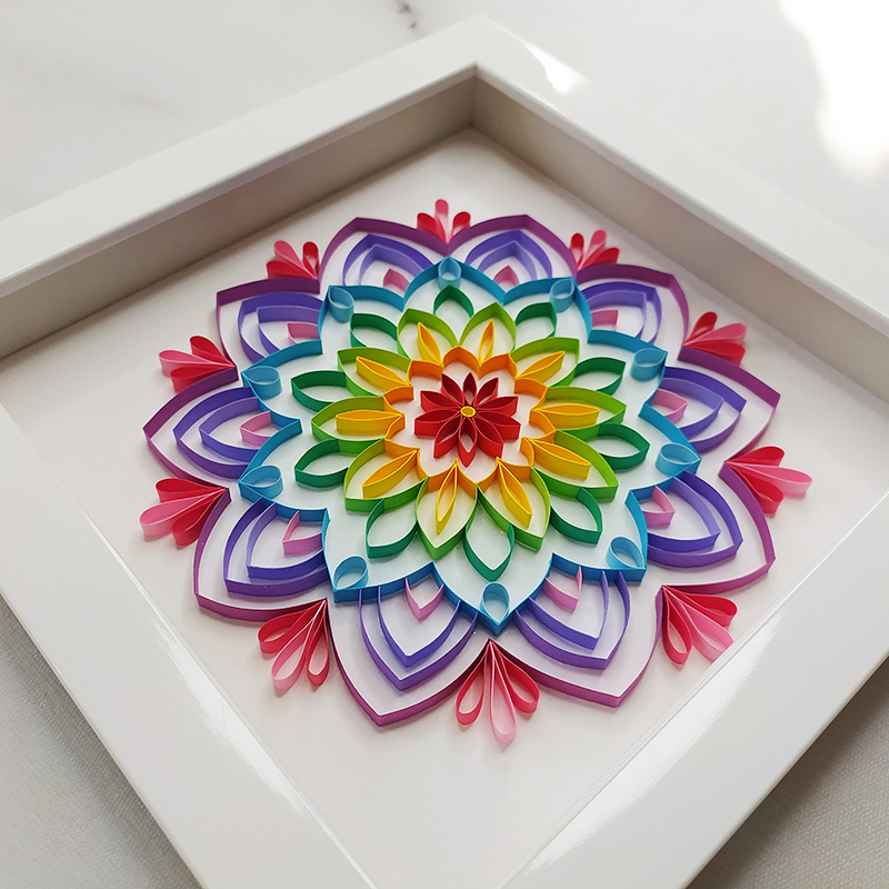 Colorful Linear Mandala Quilling Frame