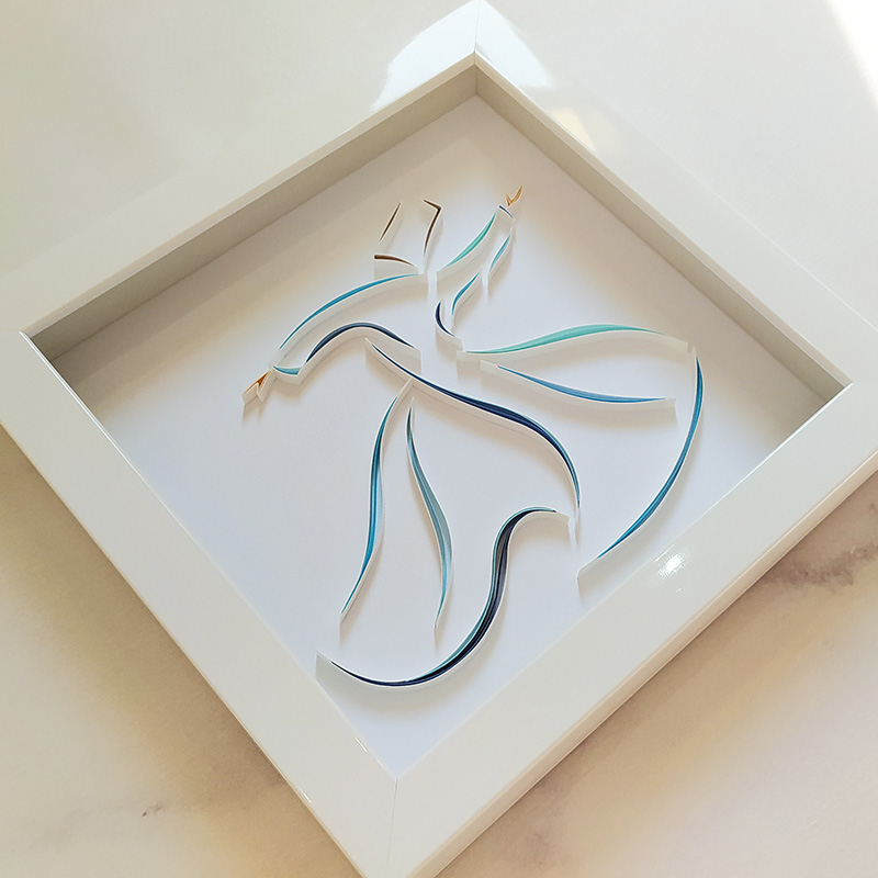 Sufi dancer made with paper quilling - Decorative frame