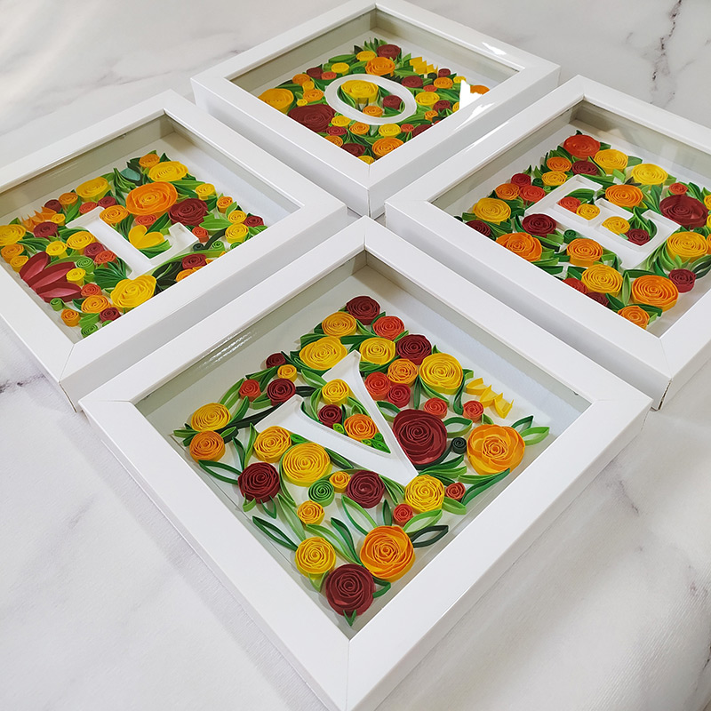 Love Letters Paper Quilling and Water Color Frames