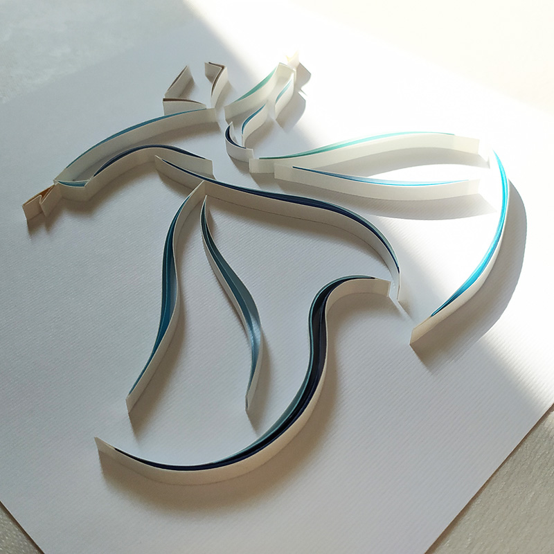 Paper craft art Sufi dancer - linear design