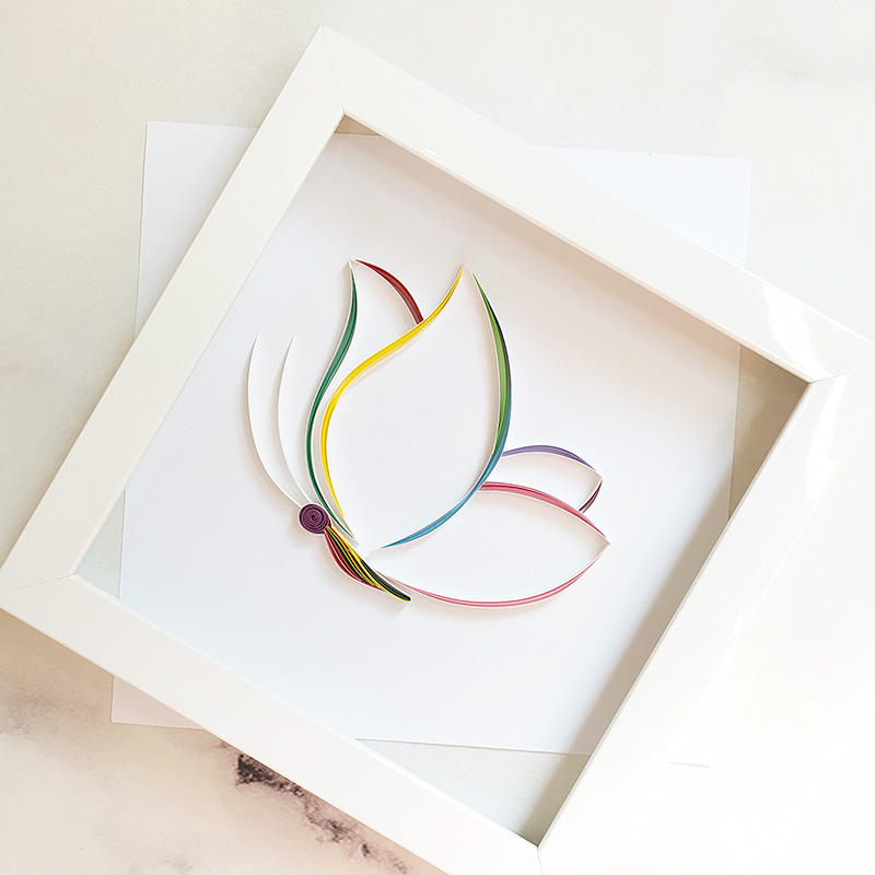 Paper craft butterfly artwork frame