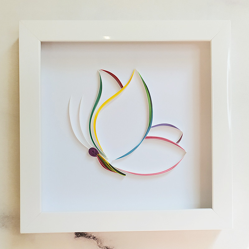 Paper Craft Linear Butterfly Quilling Decorative Frame