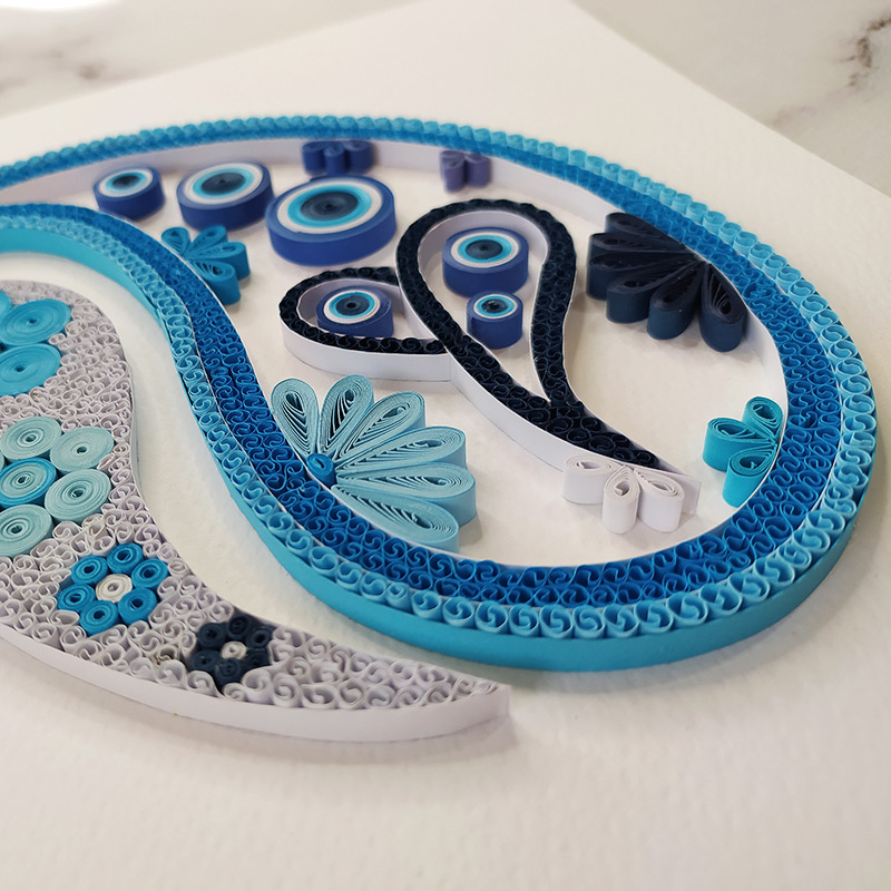 Paper Quilling Paisley Design with Cheshm Nazar