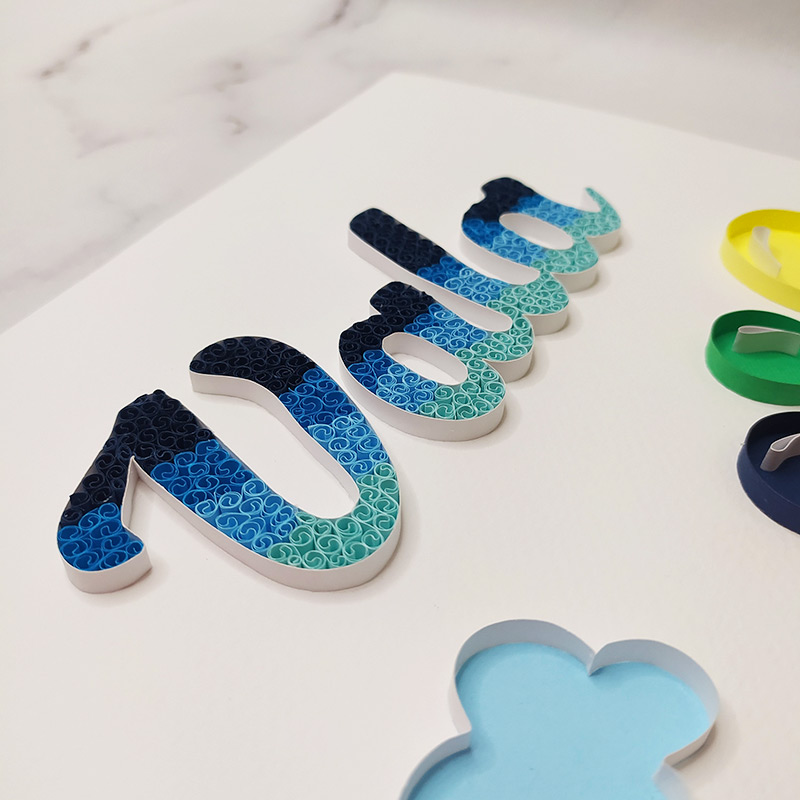 Name Typography Design with Paper Quilling