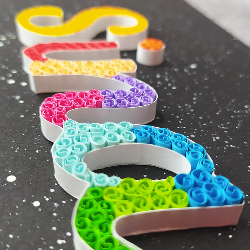Paper Quilling Typography Design (Sina)