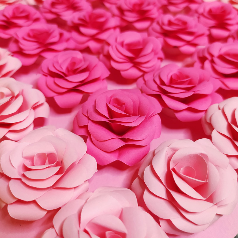 Pink Paper Rose Flowers
