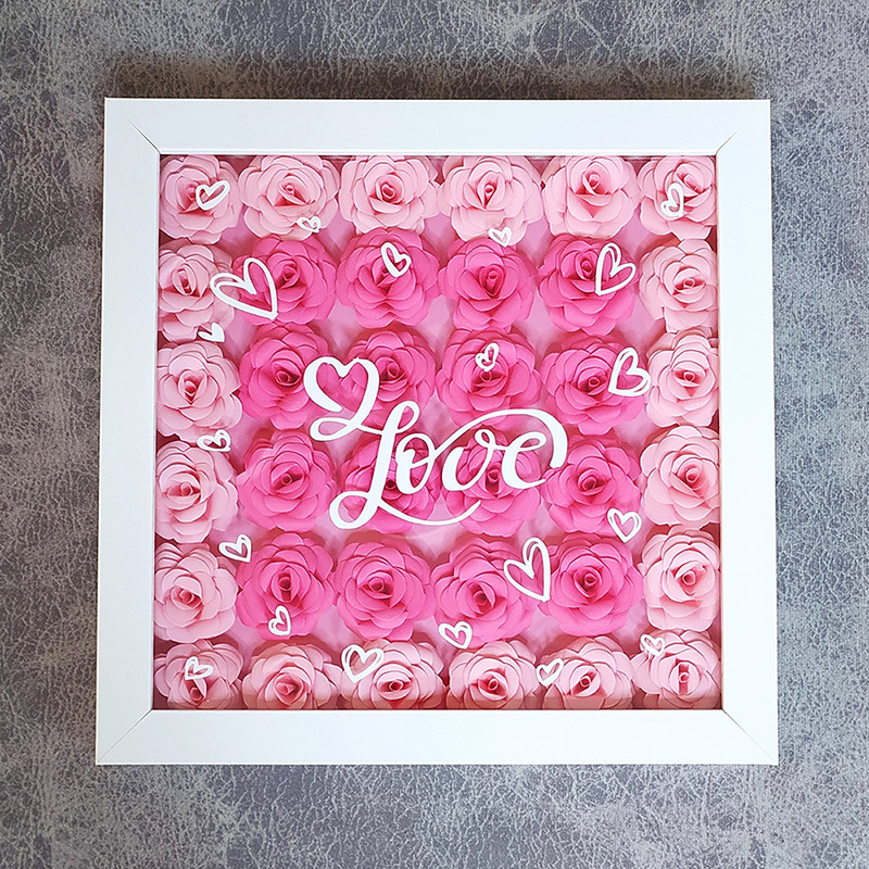 Paper Rose Flower Frame