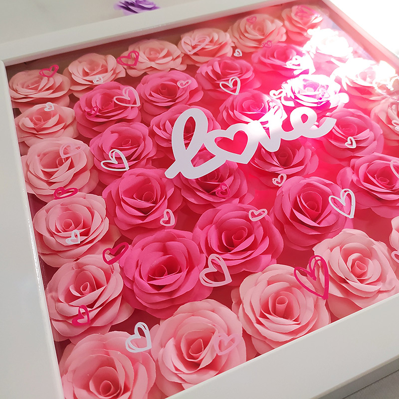 Paper Rose Frame with Love Sticker