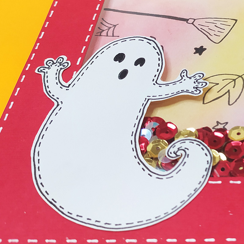 Halloween Shaker Card - Ghost Drawing