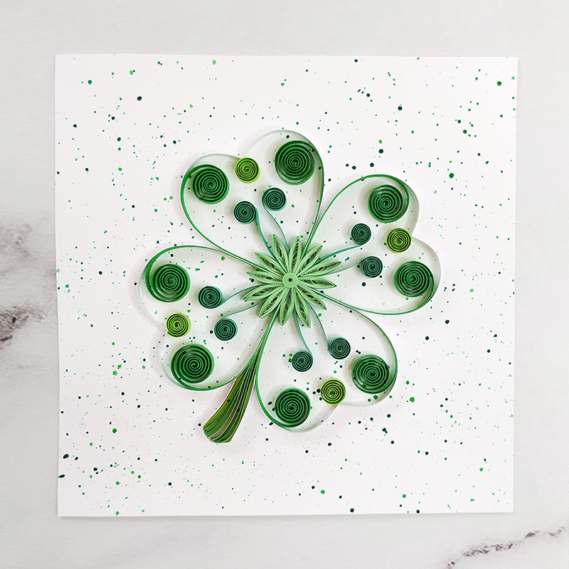 Water Color and Paper Quilling Clover
