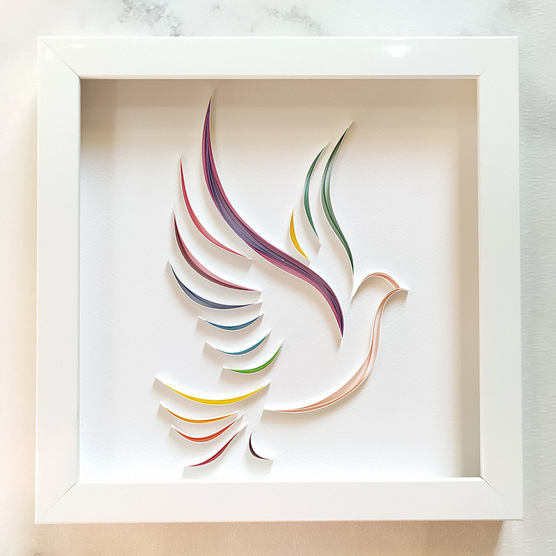 Paper Quilling Dove Frame Paper Quilling Dove Frame